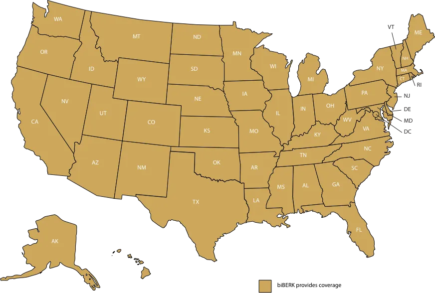 Professional Liability Coverage Map